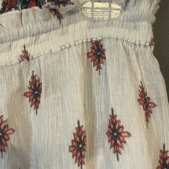 Free People Cream and Red Flowy Pants - Picture 4 of 7